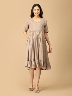 Almond Dream Maternity and Nursing Dress - DRS - SK - ALMD - S