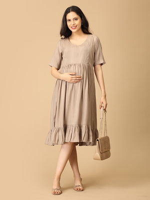 Almond Dream Maternity and Nursing Dress - DRS - SK - ALMD - S