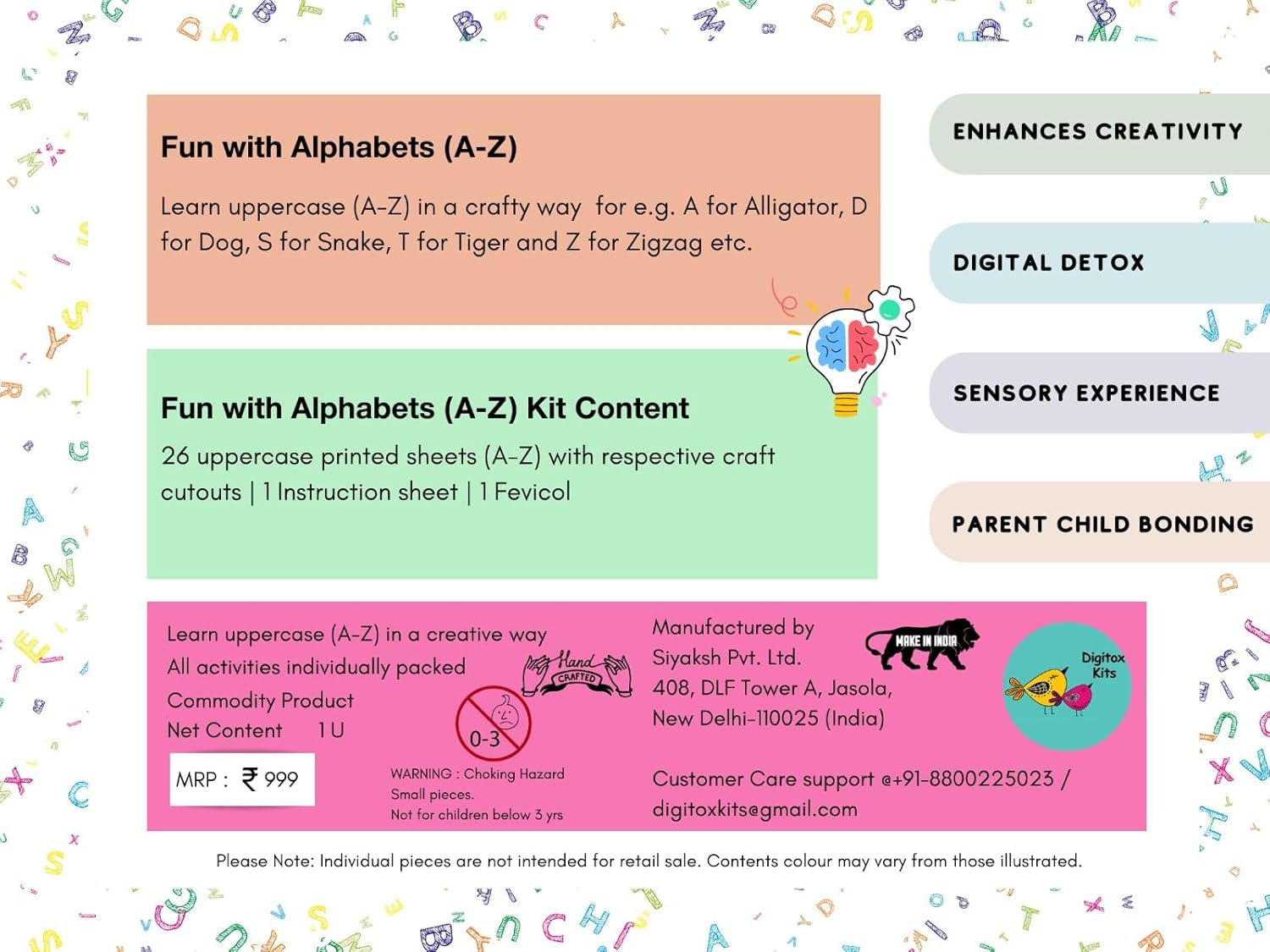 Digitox Kits Fun with Alphabets DIY Activity Kit