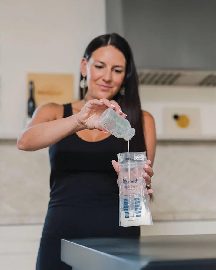 Ameda Pump'N Protect Breastmilk Storage Bag - (count of 150 bags and 2 adapters) - Breastmilk Storage Bag