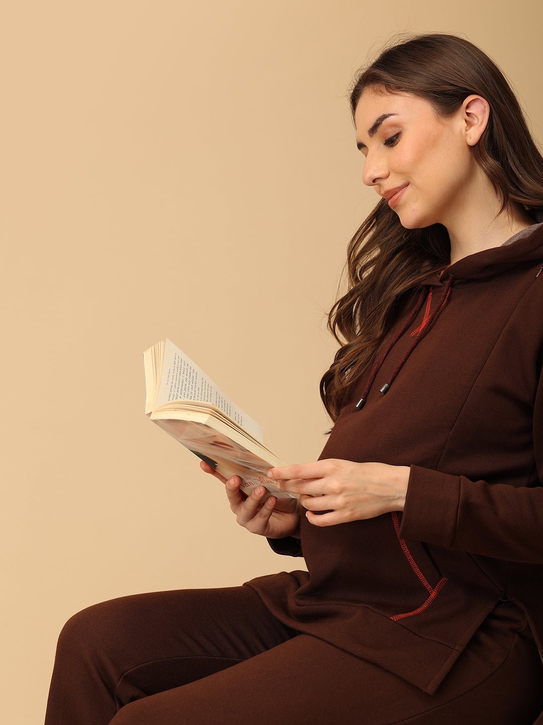 Americano Blaze Maternity And Nursing Hoodie Pajama Loungewear Set - MWW - SD - AMRCN - S
