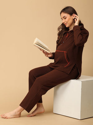 Americano Blaze Maternity And Nursing Hoodie Pajama Loungewear Set - MWW - SD - AMRCN - S