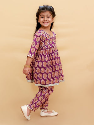 Amethyst Allure Girls Anarkali Pajama Set - KES - SC - AMEG - 0 - 6