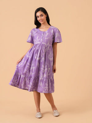 Amethyst Aura Maternity and Nursing Dress - S Maternity Casual Dress
