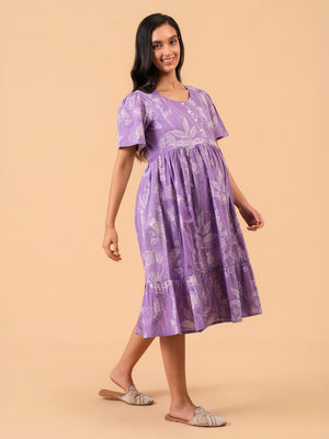 Amethyst Aura Maternity and Nursing Dress - S Maternity Casual Dress