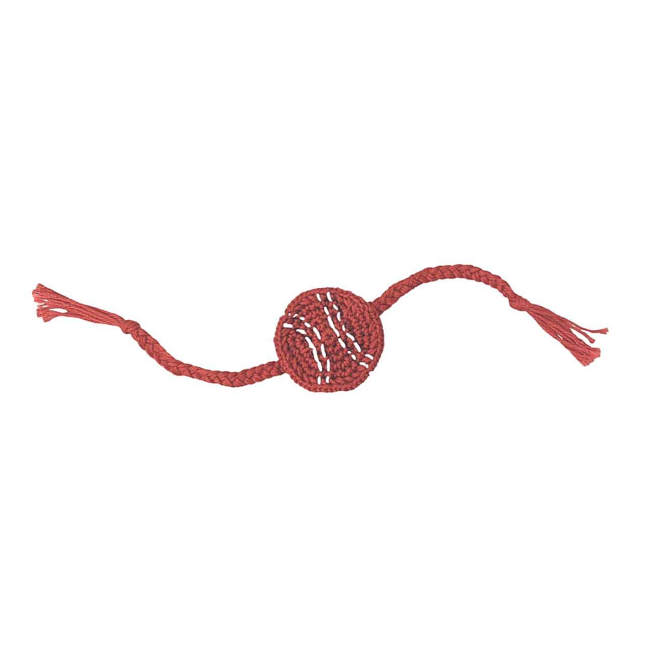 Happy Threads-Handmade Crochet  Cricket Ball Band- Red