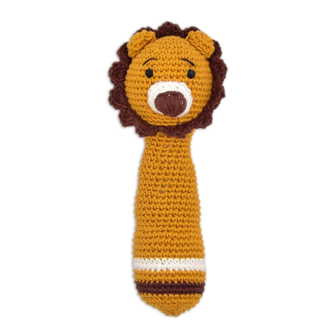 Happy threads | Mini Simba Hand Rattle – Lovingly Handmade Crochet Lion Rattle