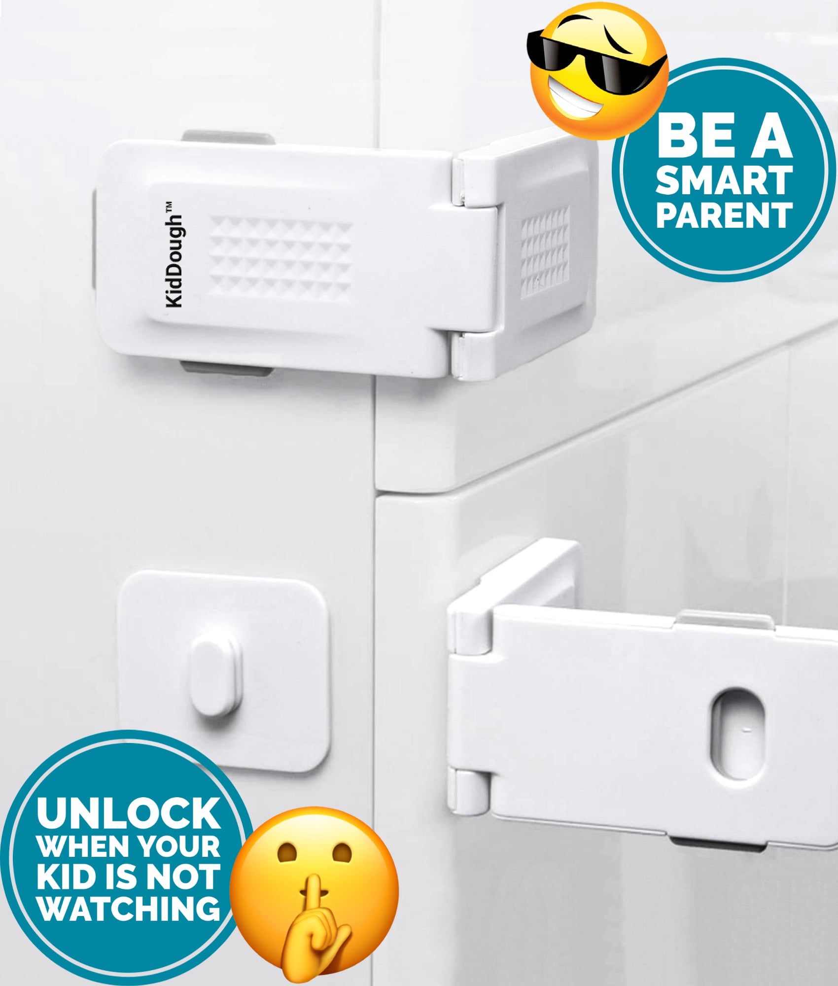 KidDough Baby Proofing Premium Child Safety Lock | Baby Safety (Pack of 4,White)