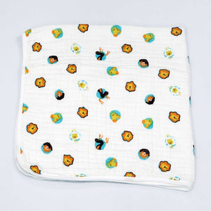 Animal Kingdom designed Baby Muslin Cotton Bath Towel/Baby Blanket/Swaddle - 