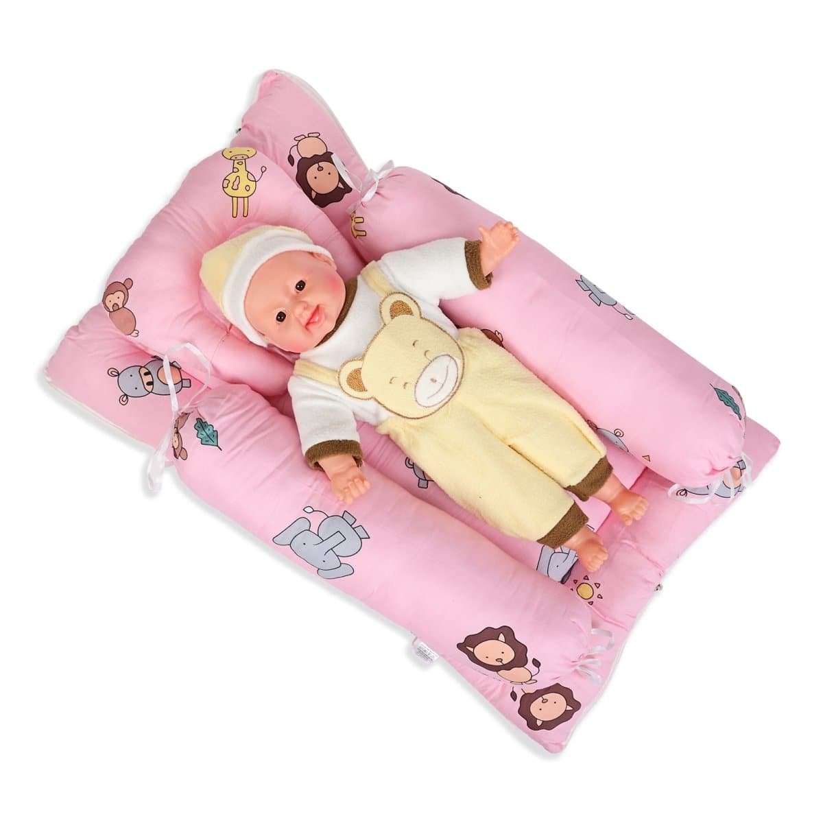 Animal World-Head Pillow, Bolster Pillow, And Baby Nest Sleeping Bag Portable Bed - MBNP-BS-ANWR