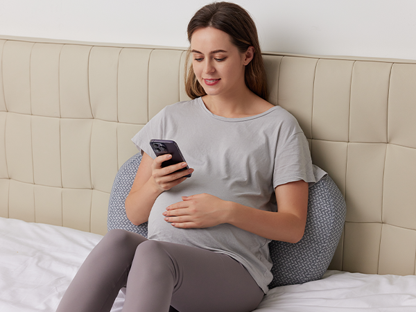 Momcozy Maternity Accessory Portable Maternity Pillow Grey