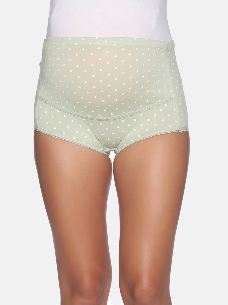 Aqua Polka Dot High Waist Maternity Panty - MHWPNT-AQPDT-S