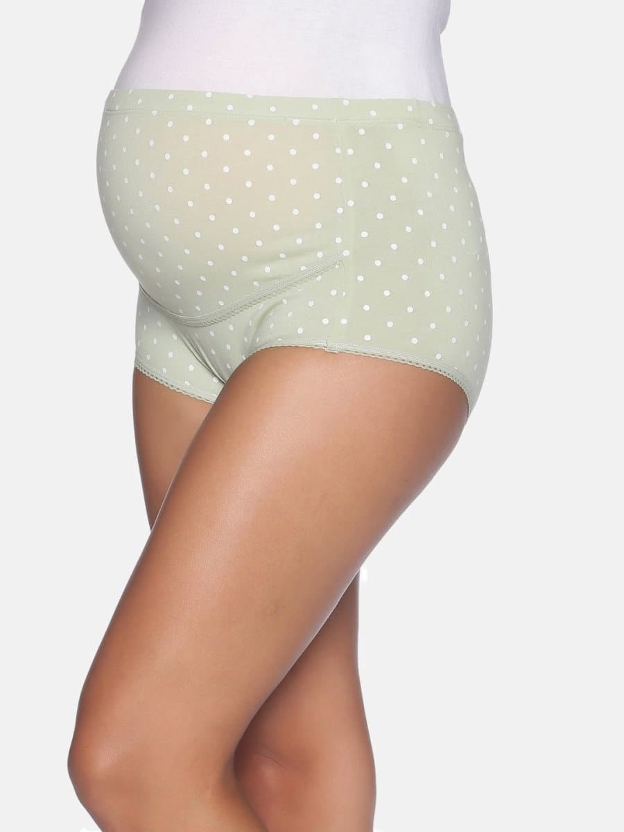 Aqua Polka Dot High Waist Maternity Panty - MHWPNT-AQPDT-S