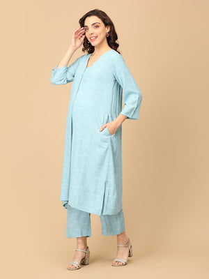 Aqua - tude Maternity and Nursing Co - ord Set - MEW - SK - AQATD - S