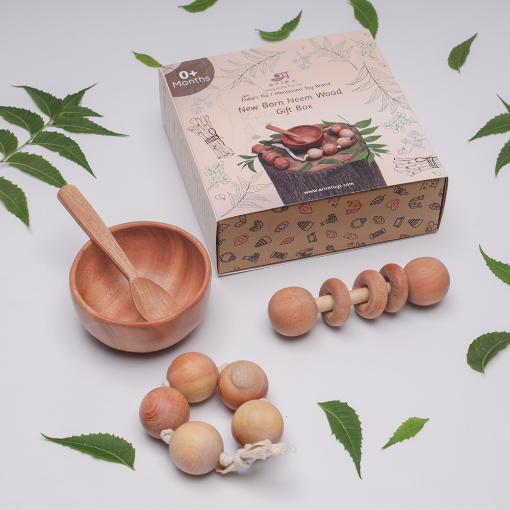 Ariro Toys New Born Neem Wood Gift Box