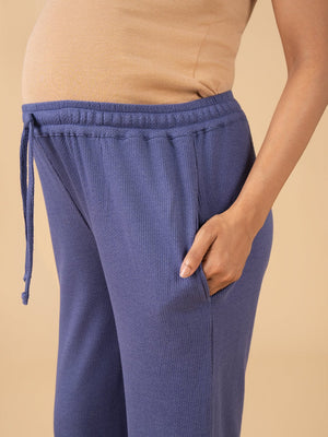 Arctic Blue Maternity and Nursing Pajama Set - Blue Maternity Nightwear Set