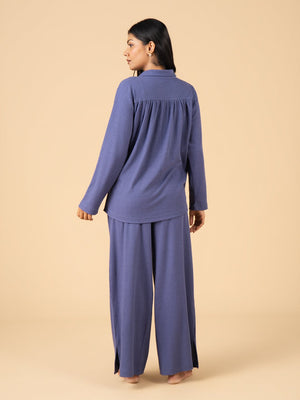 Arctic Blue Maternity and Nursing Pajama Set - Blue Maternity Nightwear Set