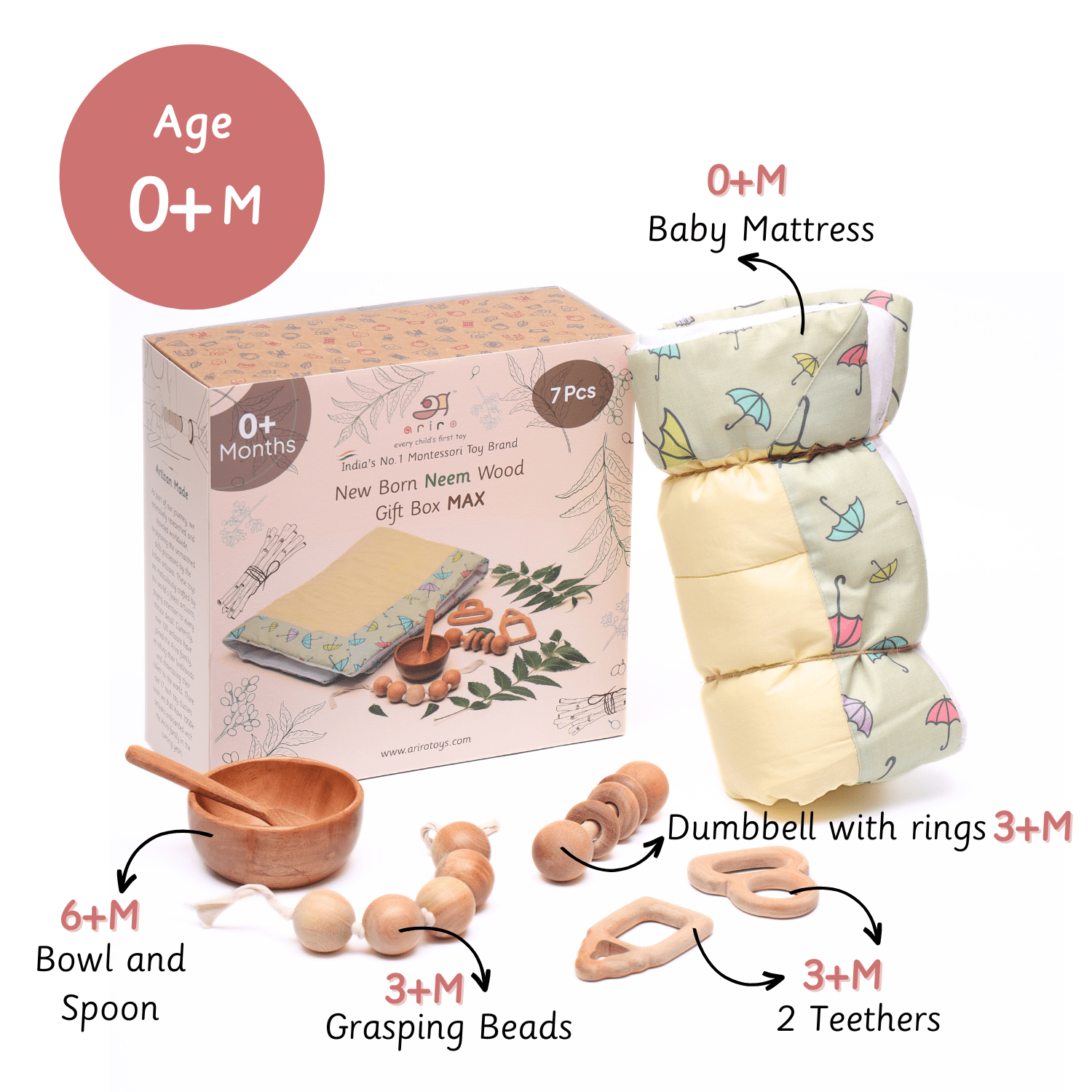 Ariro New Born Neem Wood Gift Box Max - ARCO031