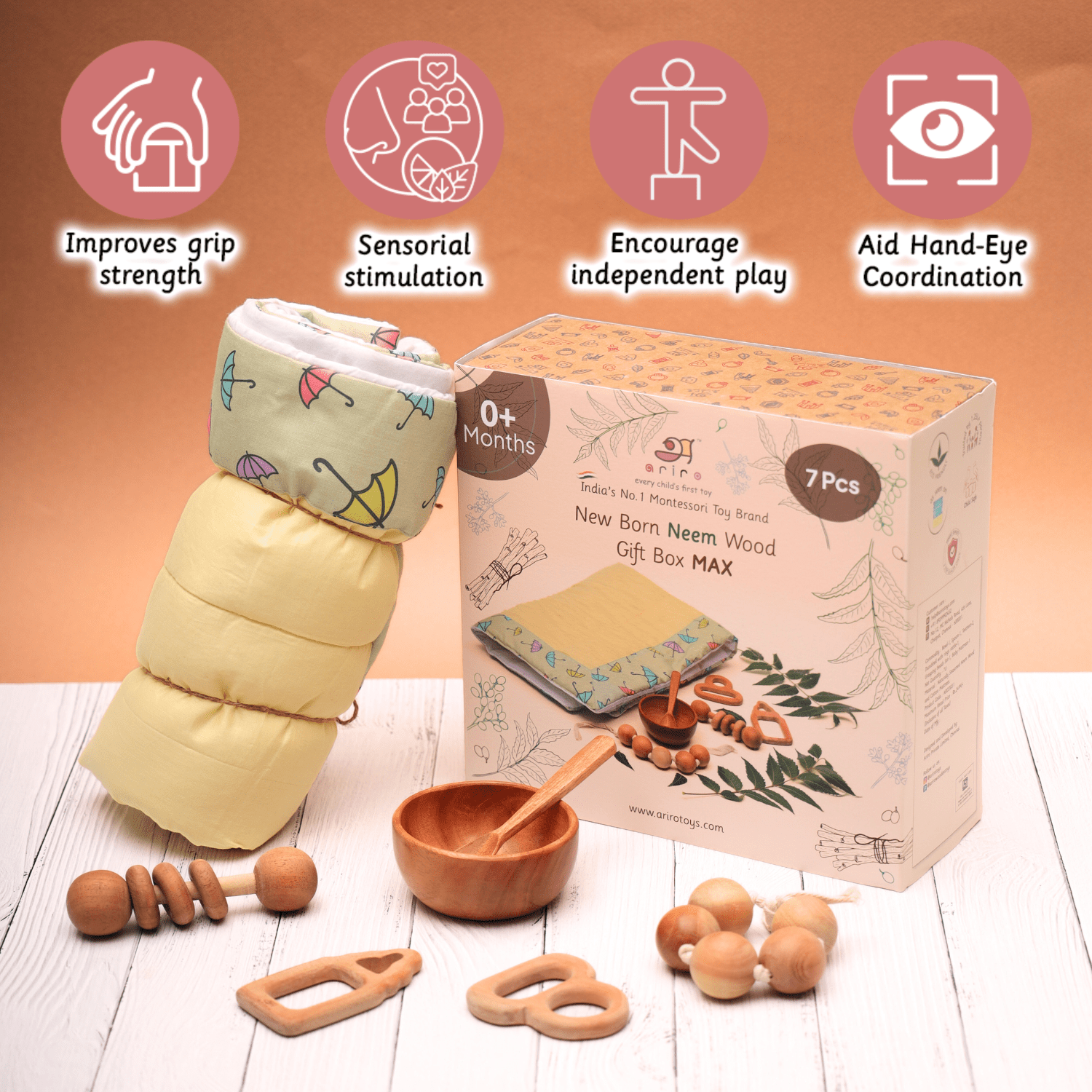 Ariro New Born Neem Wood Gift Box Max - ARCO031