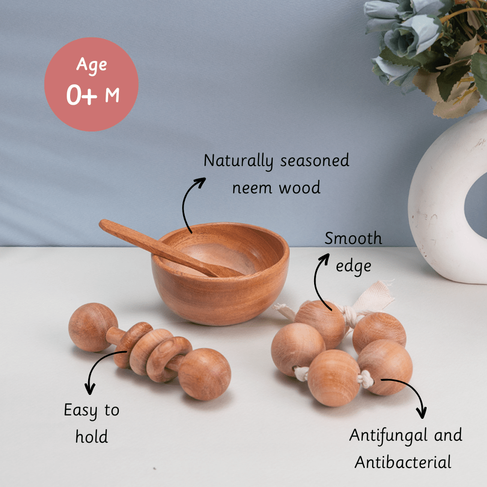 Ariro Toys New Born Neem Wood Gift Box - ARCO030