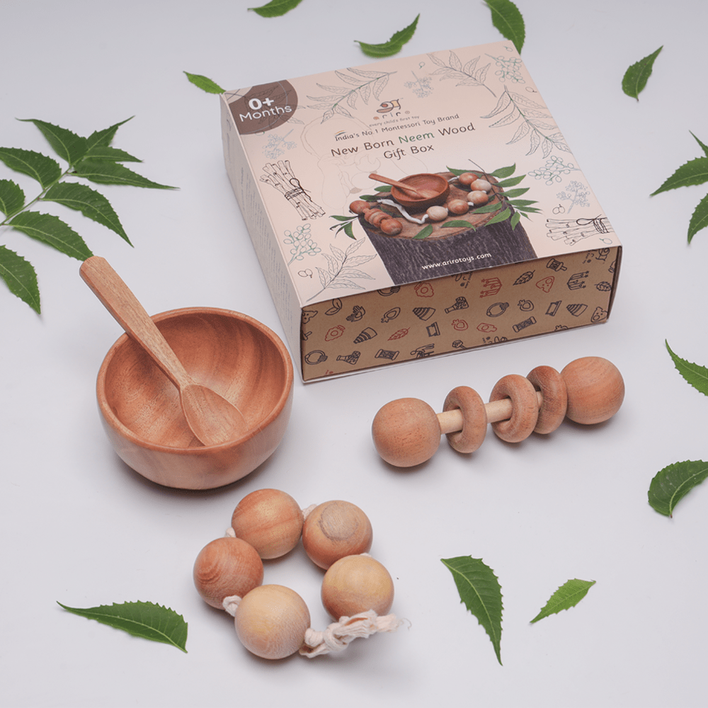 Ariro Toys New Born Neem Wood Gift Box - ARCO030