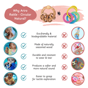 Ariro Toys Wooden rattle - Circular natural - ARR004