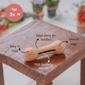 Ariro Toys Wooden rattle - Dumbbell with bell - ARR002