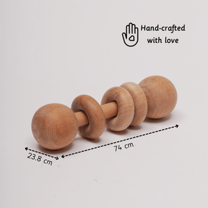 Ariro Toys Wooden rattle - Dumbbell with rings - ARR001