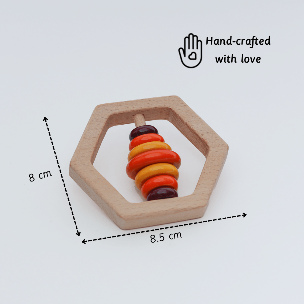 Ariro Toys Wooden rattle - Hexagon - ARR020