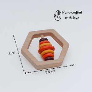 Ariro Toys Wooden rattle - Hexagon - ARR020