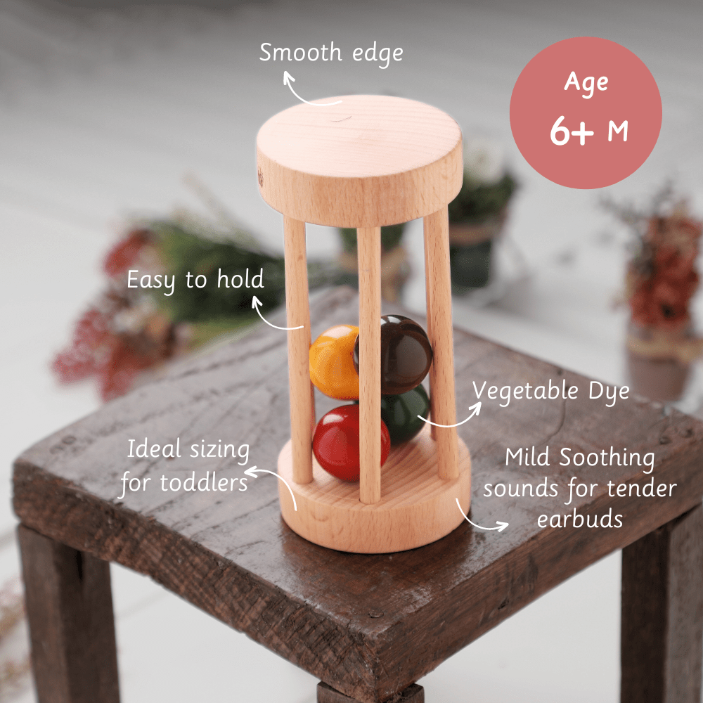 Ariro Toys Wooden Rolling Rattle - ARR017