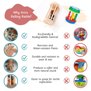 Ariro Toys Wooden Rolling Rattle - ARR017