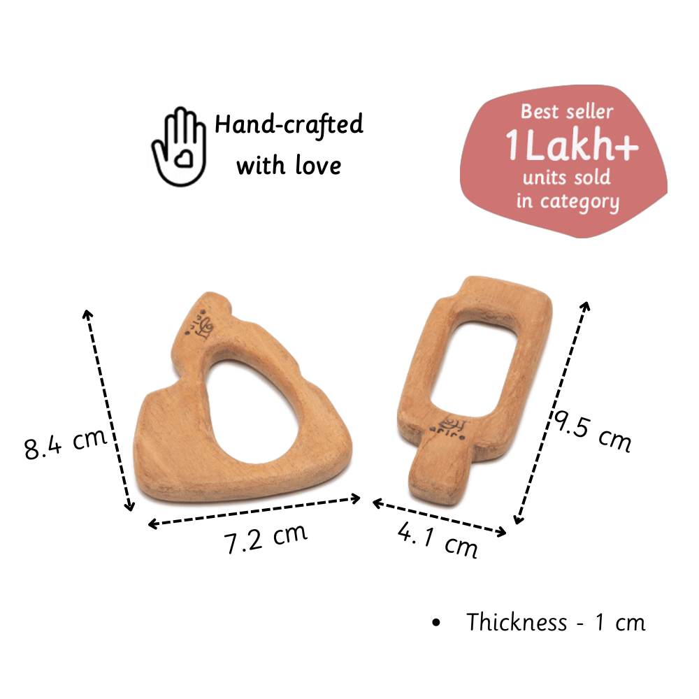 Ariro Toys Wooden Teethers - Cheese and Ice - Cream Stick - ARTS007