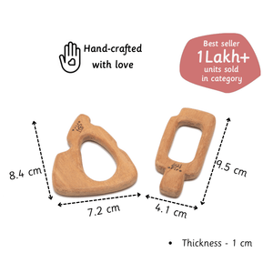 Ariro Toys Wooden Teethers - Cheese and Ice - Cream Stick - ARTS007