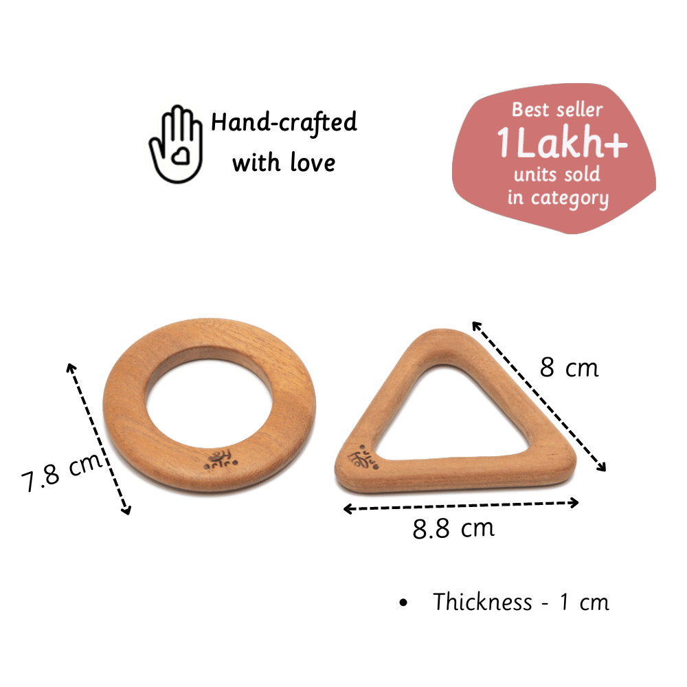 Ariro Toys Wooden Teethers - Circle & Triangle - ARTS013