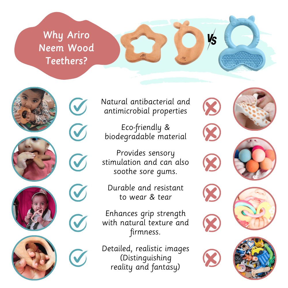 Ariro Toys Wooden Teethers - Mango & Star - ARTS012