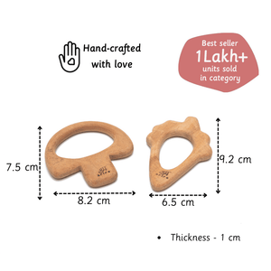 Ariro Toys Wooden Teethers - Mushroom & Ice - Cream Cone - ARTS006