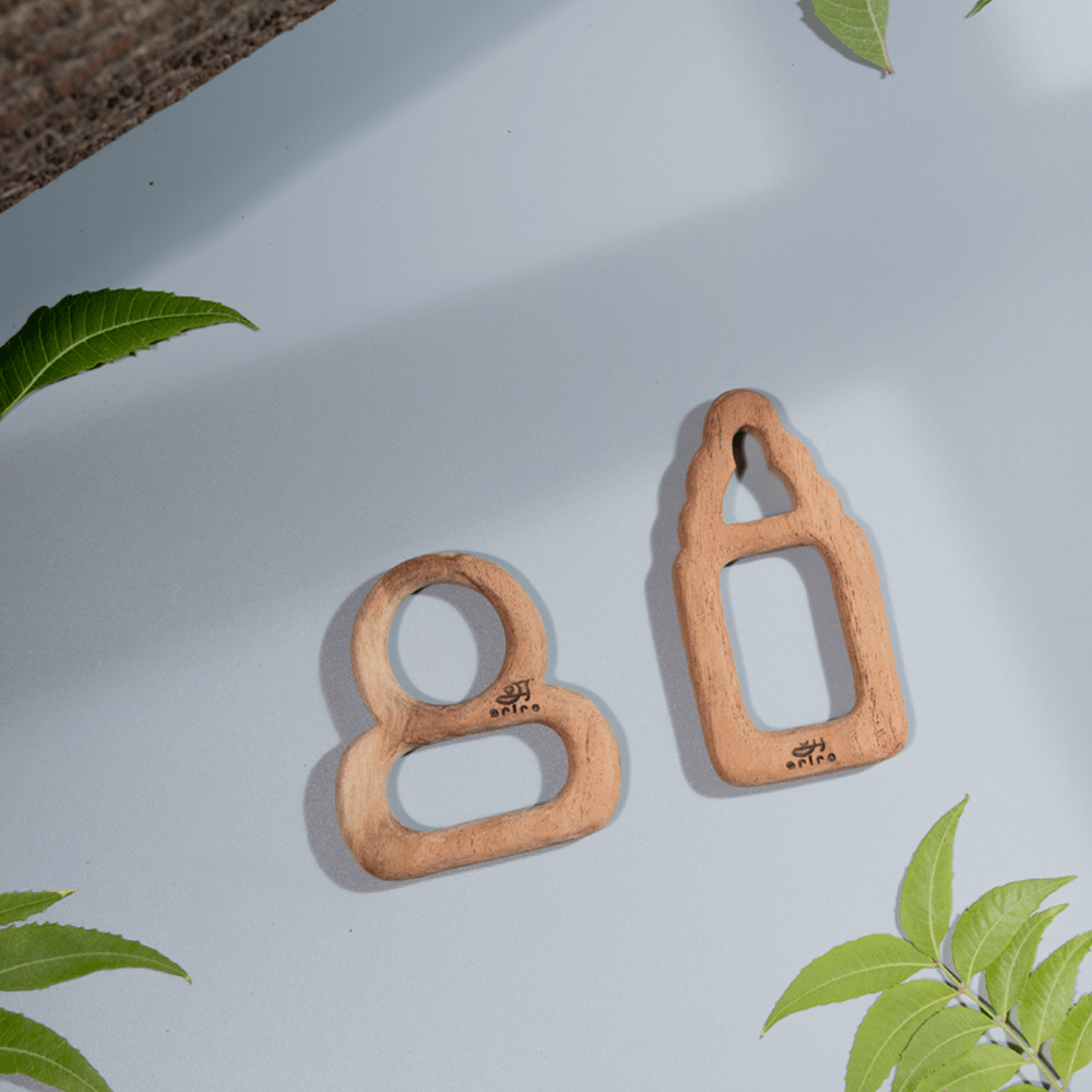 Ariro Toys Wooden Teethers - Pacifier & Milk Bottle - ARTS011