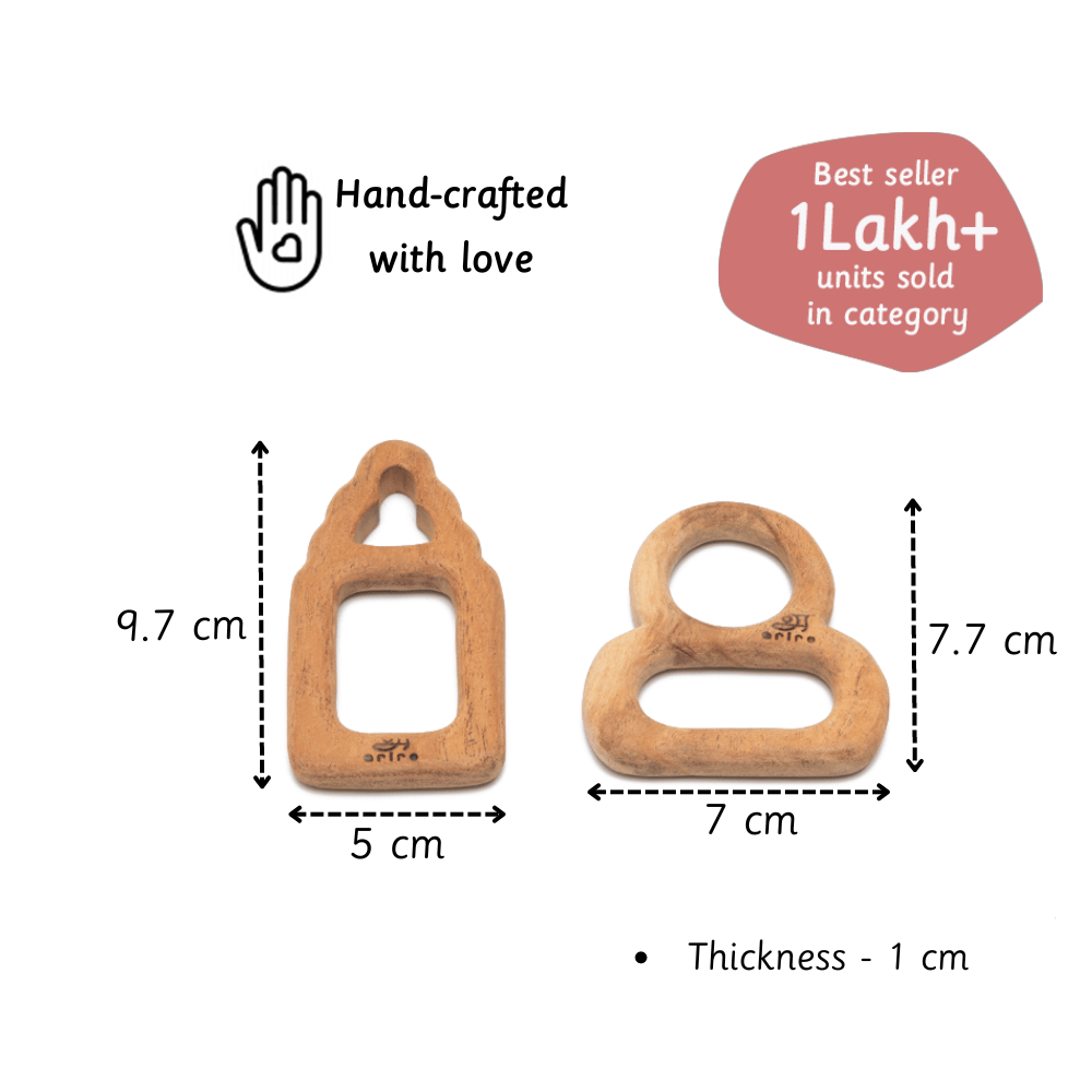 Ariro Toys Wooden Teethers - Pacifier & Milk Bottle - ARTS011