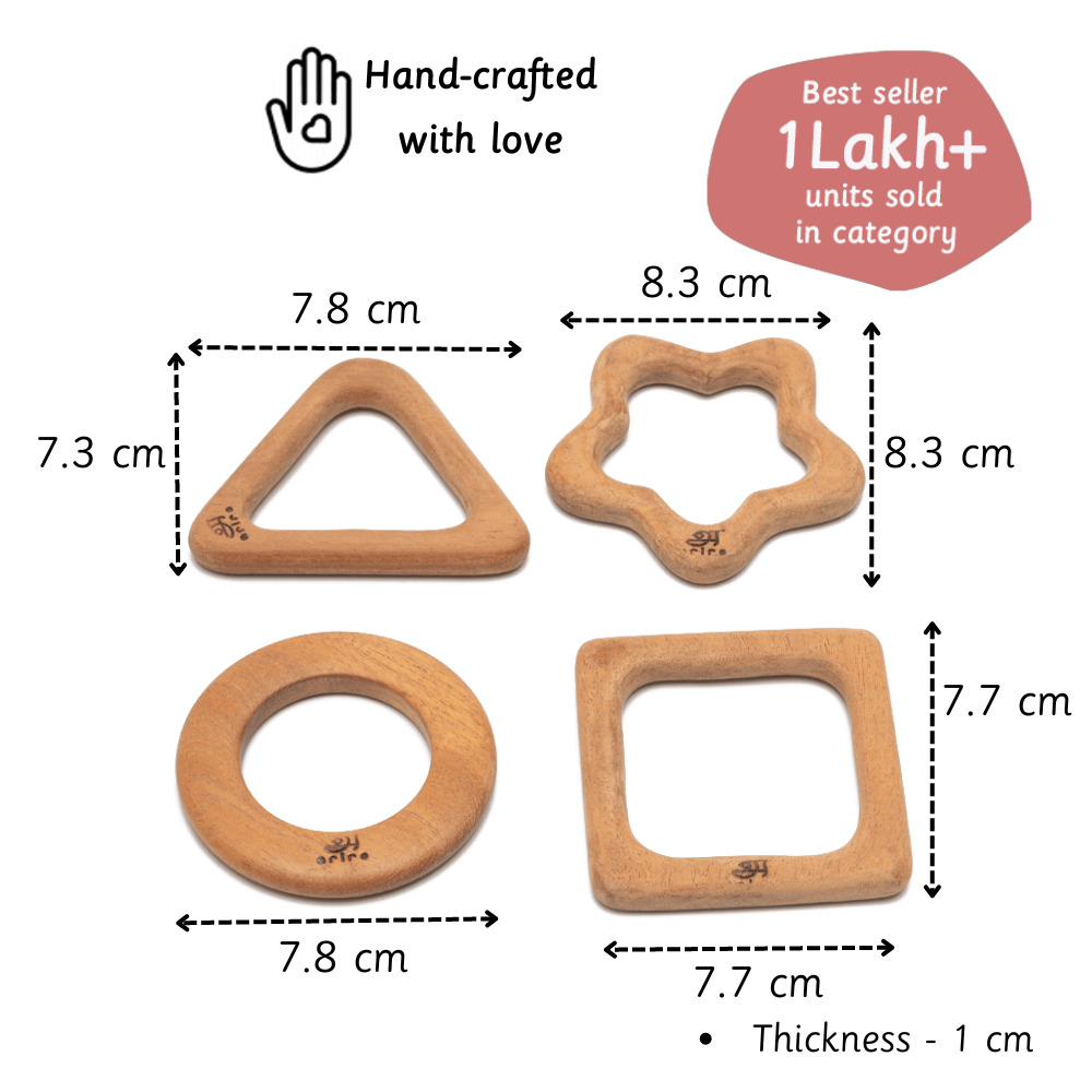 Ariro Toys Wooden Teethers - Shapes - ARTS010