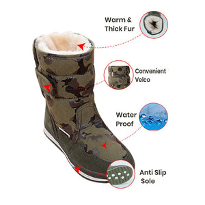 Army Green Waterproof Winter Snow Boots for Kids for Minus degree temperature - 27 EUR Winter Wear