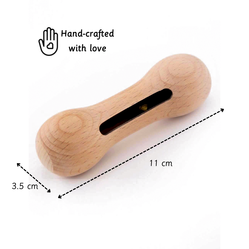 Ariro Toys Wooden rattle-Dumbbell with bell