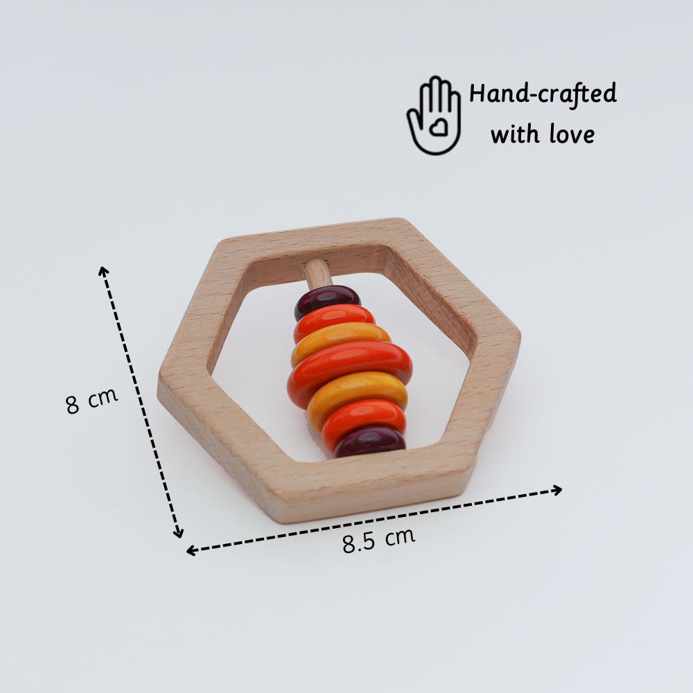 Ariro Toys Wooden rattle-Hexagon