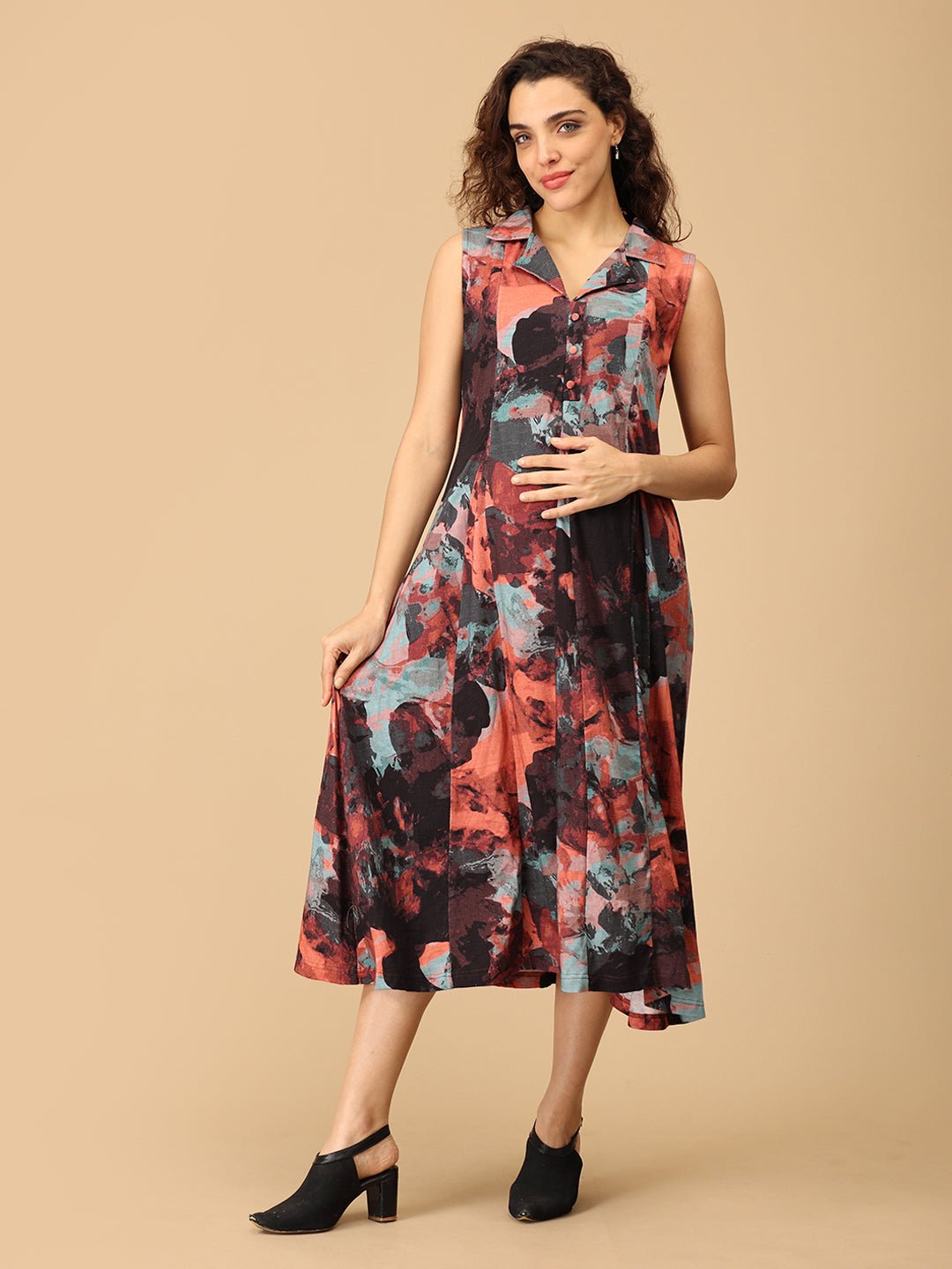 Art Attack Maternity and Nursing Dress - DRS - SD - ARAT - S