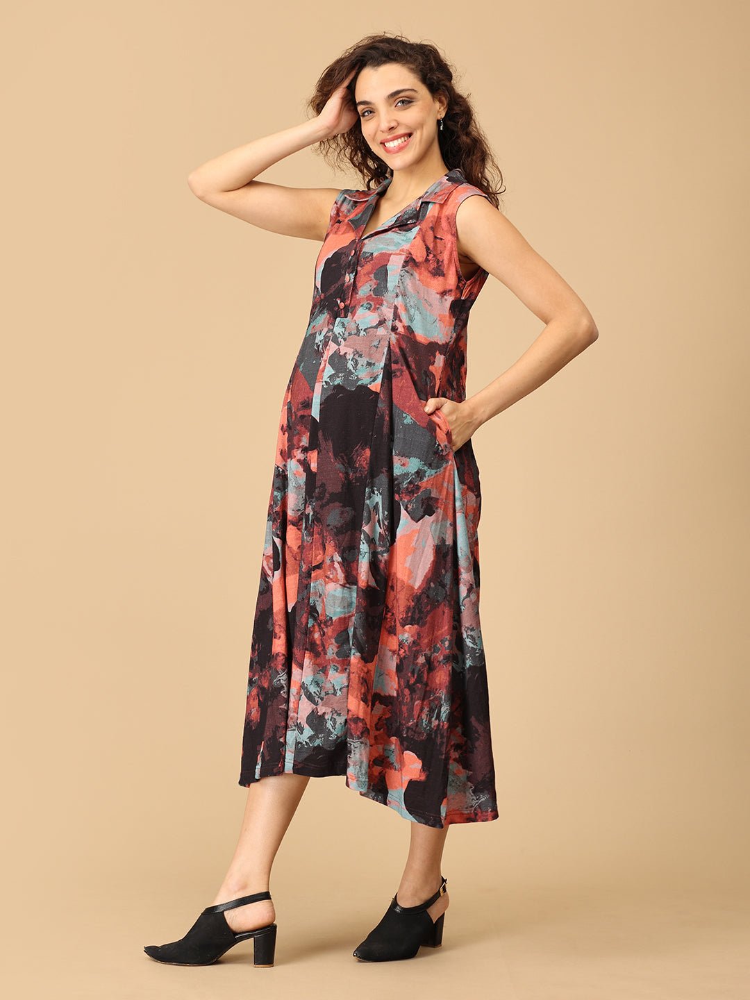 Art Attack Maternity and Nursing Dress - DRS - SD - ARAT - S
