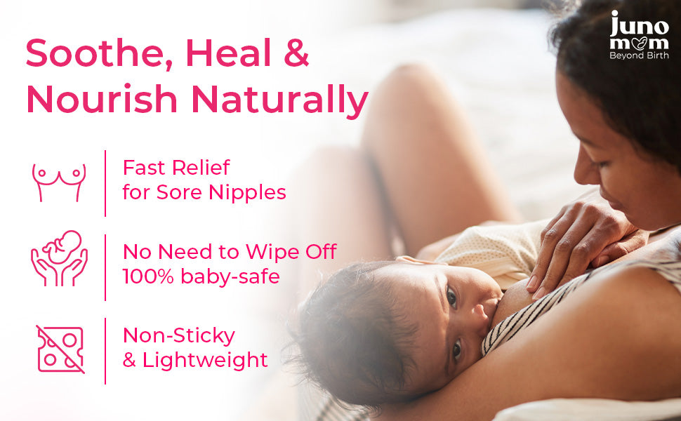 Juno Mom Natural Nipple Butter for New Moms | Fast-Absorbing Moisturizer