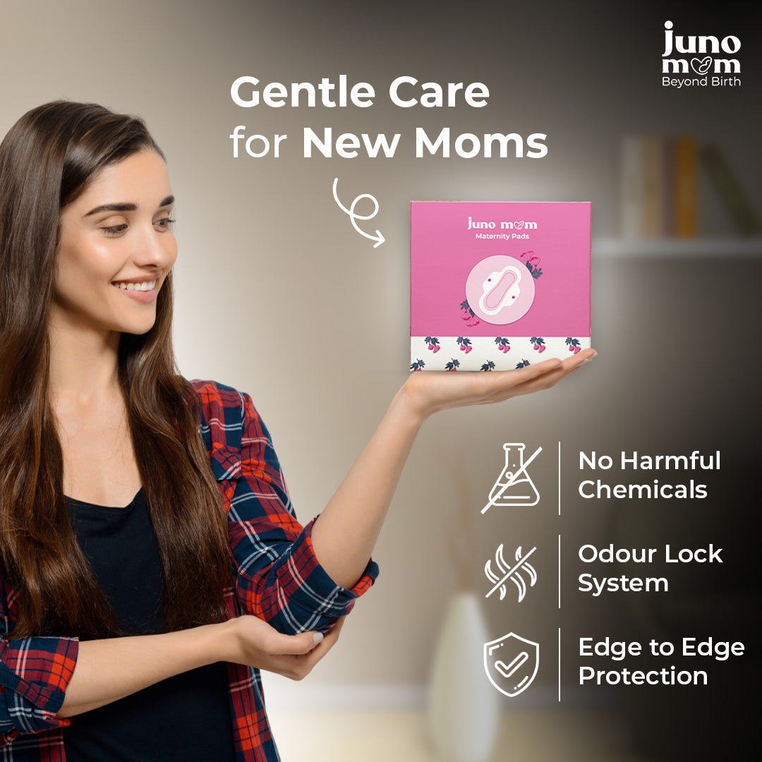 Juno Mom Postpartum Starter Kit |Grip Socks, Maternity Pads & Disposable Underwear