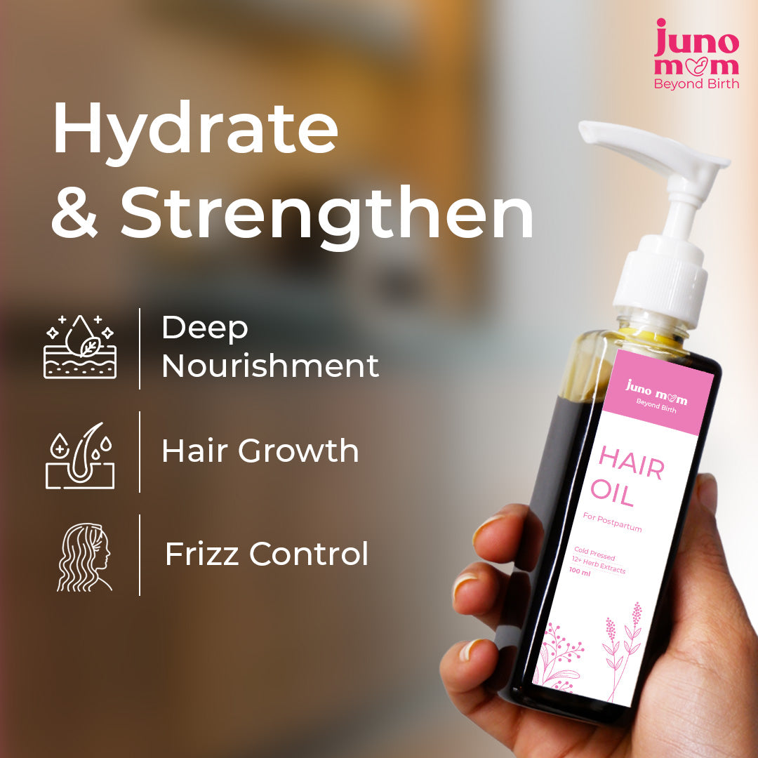 Juno Mom Natural Hair Oil for Hair Growth 100% Natural Formula to Nourish & Strengthen Hair