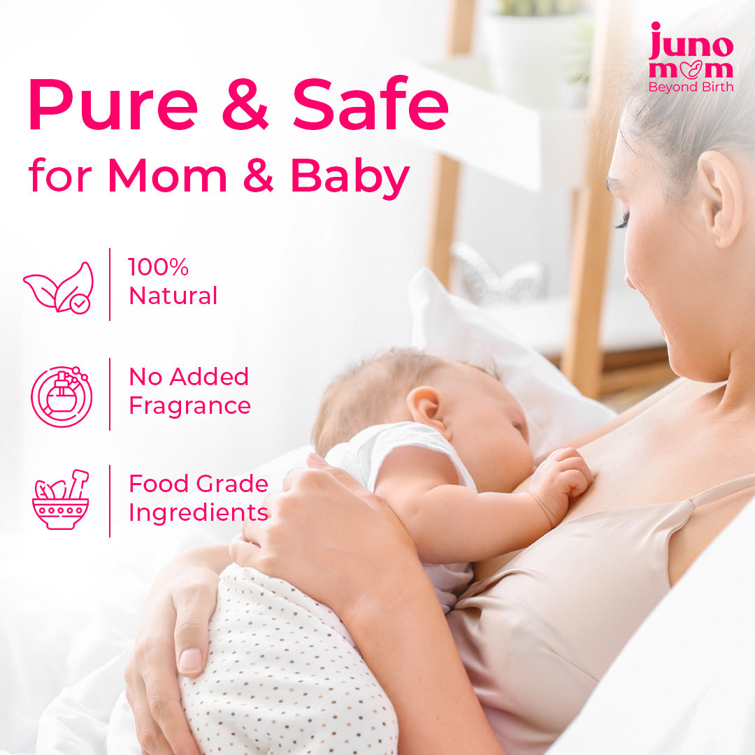 Juno Mom Natural Nipple Butter for New Moms | Fast-Absorbing Moisturizer