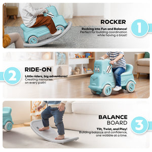 Happy Bear Rock n Roll 3 in 1 Rider cum Rocker - Green - The Mom Store